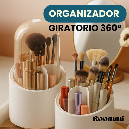 Organizador Giratorio 360° para Maquillaje y Brochas