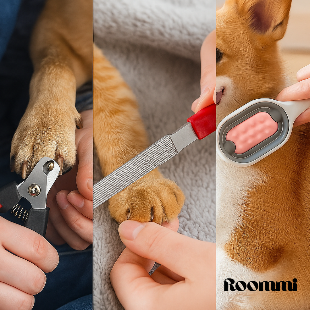 Kit de Cuidado para Mascotas: Cortaúñas, Lima, Cepillo Masajeador