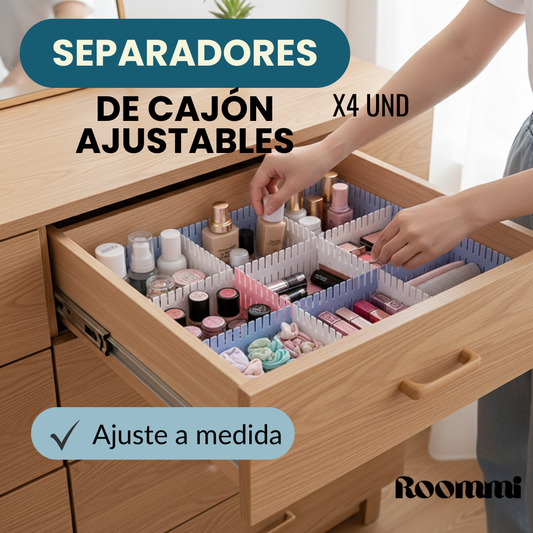 Separadores de Cajón Ajustables x4 Unidades